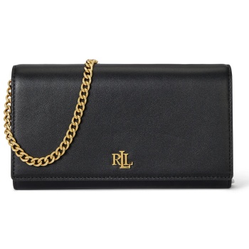 γυναικείο δερμάτινο adair ii τσαντάκι μαύρο ralph lauren