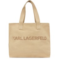 γυναικεία k/essential τσάντα μπεζ karl lagerfeld b2w50099-2ft safari