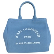 γυναικεία trapeze mini shopper τσάντα γαλάζια karl lagerfeld b2w50003-2hl blue bloom