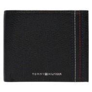 ανδρικό δερμάτινο πορτοφόλι μαύρο tommy hilfiger am0am14233-bds