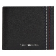ανδρικό δερμάτινο πορτοφόλι μαύρο tommy hilfiger am0am14229-bds