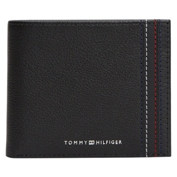 ανδρικό δερμάτινο πορτοφόλι μαύρο tommy hilfiger