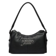 γυναικεία τσάντα ώμου μαύρο tommy jeans aw0aw18468-bds