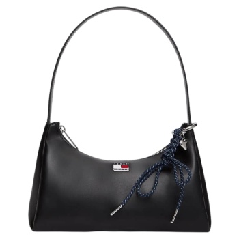 γυναικεία τσάντα ώμου μαύρη tommy jeans aw0aw18458-bds σε προσφορά