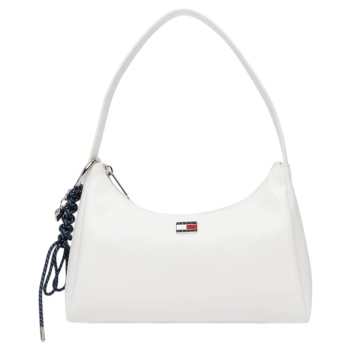 γυναικεία τσάντα ώμου λευκή tommy jeans aw0aw18458-ybl σε προσφορά