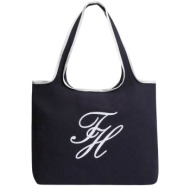 γυναικεία th summer tote τσάντα navy μπλε tommy hilfiger aw0aw18398-dw6