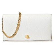 γυναικεία δερμάτινη adair ii τσάντα χιαστί λευκή ralph lauren 432p13473001-white