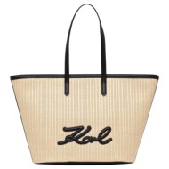 γυναικεία k/signature tote τσάντα μπεζ karl lagerfeld b2w30088-425 natural