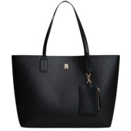 γυναικεία icon tote τσάντα μαύρη tommy hilfiger aw0aw19004-bds