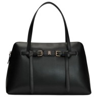 γυναικεία buckle tote τσάντα μαύρη tommy hilfiger aw0aw19032-bds