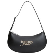 γυναικεία τσάντα ώμου μαύρη tommy jeans aw0aw19047-bds