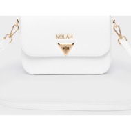 nolah γυναικεια τσαντα fiona white light gold