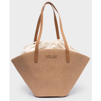 nolah γυναικεια τσαντα camelia beige brown