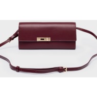 nolah γυναικεια τσαντα gabrielle burgundy gold