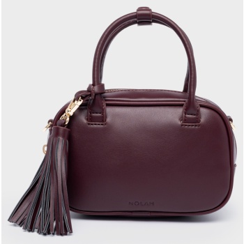 nolah γυναικεια τσαντα laura burgundy gold