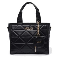 nolah γυναικειa τσαντα ryder medium black lt gold