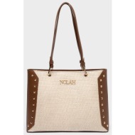 nolah γυναικεια τσαντα ipanema cream dark brown