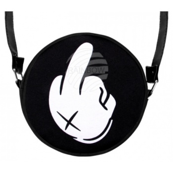 στρογγυλή τσάντα ώμου `middle finger`