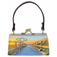 μίνι τσάντα πορτοφόλι, `sun at the north pier`, από τον σχεδιαστή mario moreno