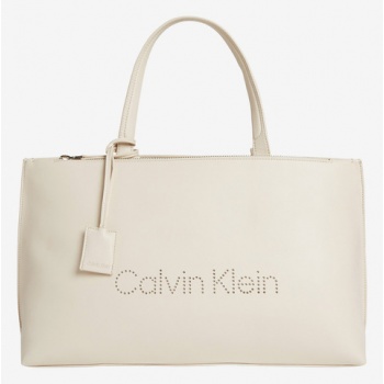 calvin klein handbag white faux leather σε προσφορά