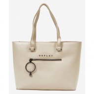 replay handbag white main part  - 100% polyester; surface finish - 100% polyuretane