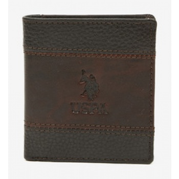u.s. polo assn union vert wallet brown 100% real leather
