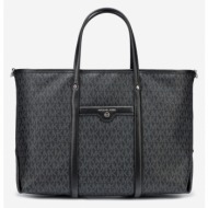 michael kors handbag black grey upper - 63.7% pvc, 36.3% cotton