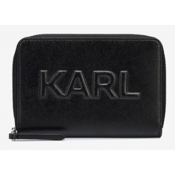 karl lagerfeld wallet black 100% leather