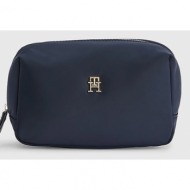 tommy hilfiger cosmetic bag blue 98% recycled polyester, 2% polyurethane