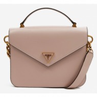 guess retour top handle flap handbag pink artificial leather