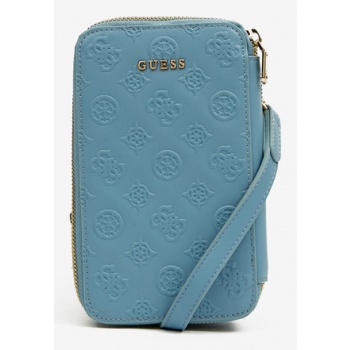 guess double phone pouch phone case blue polyurethane
