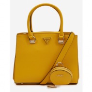 guess eco alexie girlfriend satchel handbag yellow ecological leather