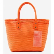 desigual basket braided zaire handbag orange polyethylene