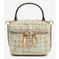 guess spark mini cannister handbag blue textile