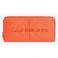calvin klein jeans wallet orange 100% polyurethane