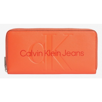 calvin klein jeans wallet orange 100% polyurethane σε προσφορά
