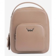 vuch afren backpack beige genuine leather, polyester