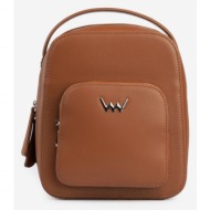 vuch gasty backpack brown genuine leather, polyester