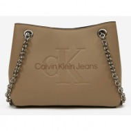 calvin klein jeans handbag beige 100% polyurethane