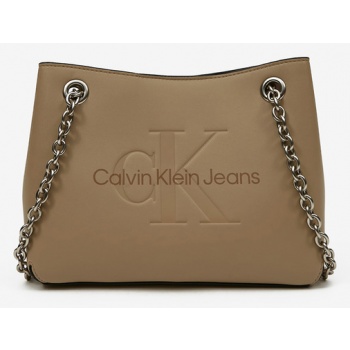 calvin klein jeans handbag beige 100% polyurethane σε προσφορά