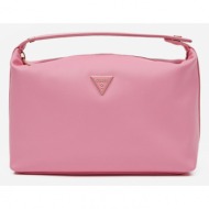 guess beauty cosmetic bag pink polyurethane