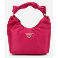 guess velina hobo handbag pink textile