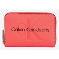 calvin klein jeans wallet red polyurethane