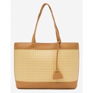 orsay shopper bag brown main part - polyurethane; outer part - paper straw; lining - polyester