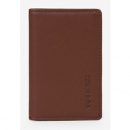 vuch barion wallet brown genuine leather, polyester