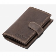 ombre clothing wallet brown genuine leather, cotton