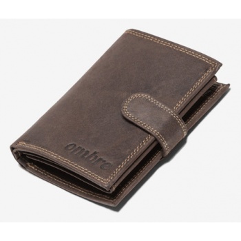 ombre clothing wallet brown genuine leather, cotton σε προσφορά