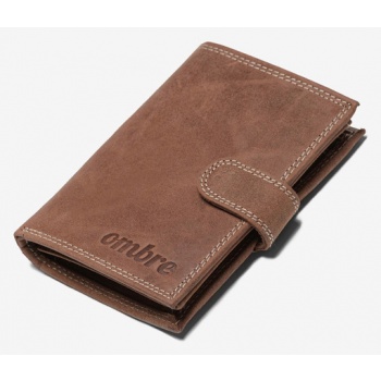 ombre clothing wallet brown genuine leather σε προσφορά