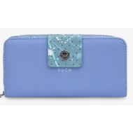 vuch fili design wallet blue faux leather