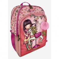 santoro gorjuss carousel kids backpack pink polyester